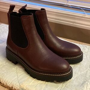 Caslon Miller Burgundy/Brown Chelsea Ankle Boots